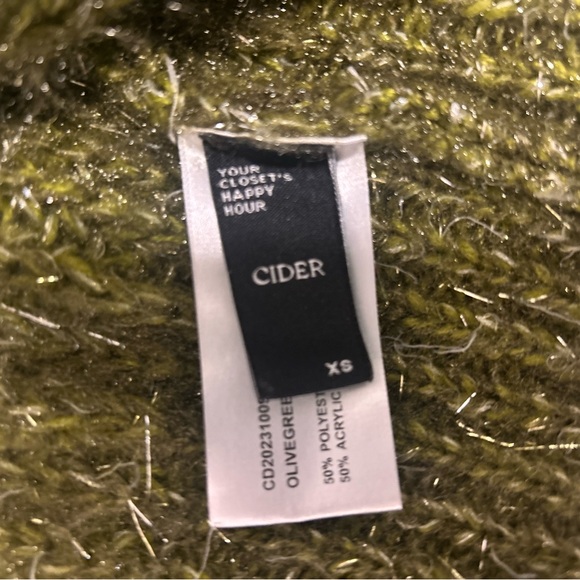 EUC CIDER Olive green and silver Women's Cardigan Sweater - Picture 2 of 5